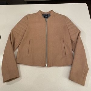 gap womens wool beige coat jacket full Zip Size S